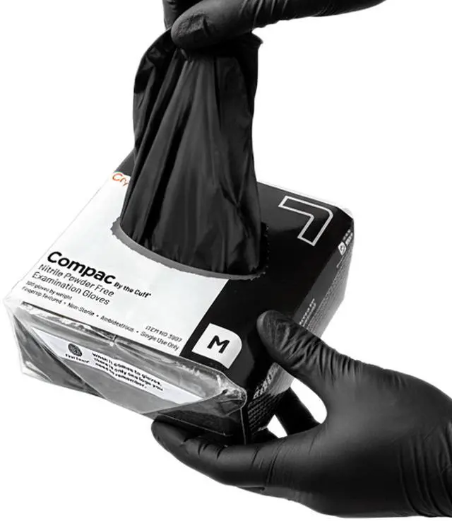 Main image of Black Disposable Nitrile Gloves Latex Free 2.5 Mil, Powder Free, Food Safe Gloves, Dental Medical & Kitchen - Cleaning & Tattoo Supplies (Small, 100 Count)