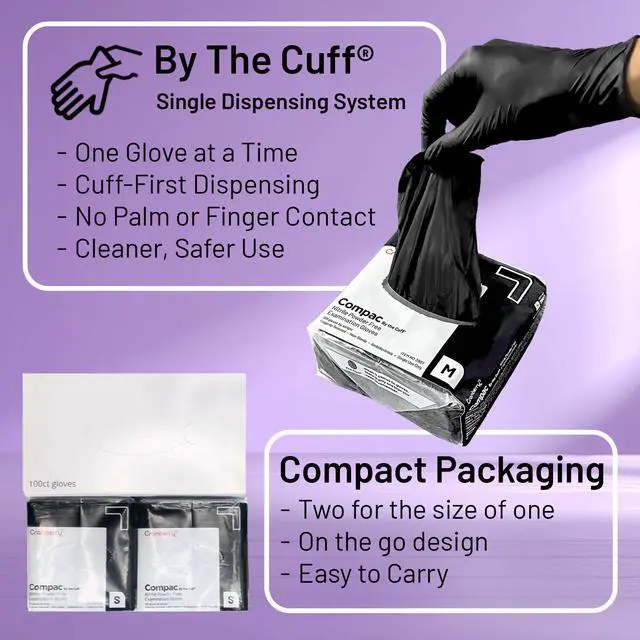 Alt view image 2 of 7 - Black Disposable Nitrile Gloves Latex Free 2.5 Mil, Powder Free, Food Safe Gloves, Dental Medical & Kitchen - Cleaning & Tattoo Supplies (Small, 100 Count)