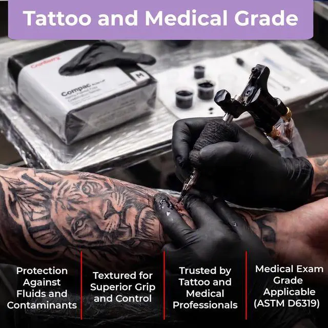 Alt view image 6 of 7 - Black Disposable Nitrile Gloves Latex Free 2.5 Mil, Powder Free, Food Safe Gloves, Dental Medical & Kitchen - Cleaning & Tattoo Supplies (Small, 100 Count)