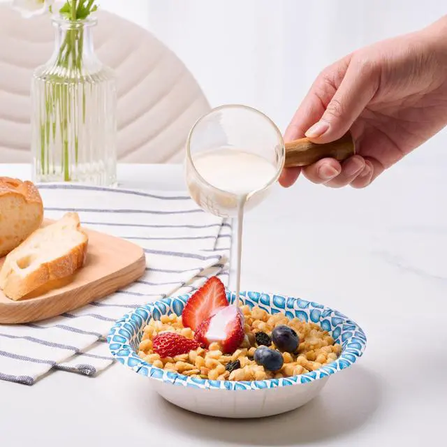 Alt view image 5 of 7 - 12 Oz Paper Bowls 200 Counts Disposable Bowls, Printed Soak Proof Small Bowls for Breakfast, Lunch, and Dinner Meals