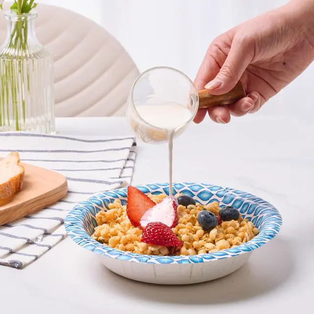 Alt view image 6 of 7 - 20 Oz Paper Bowls 180 Count Disposable Bowls, Printed Soak Proof Large Bowls for Breakfast, Lunch, and Dinner Meals