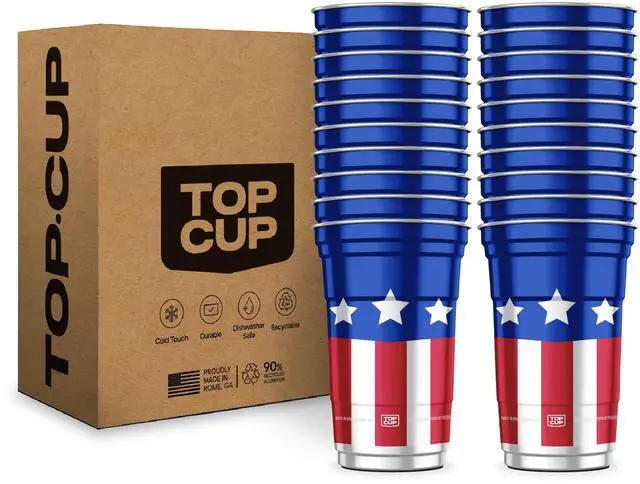 Main image of America's 250th Birthday 20 oz Reusable Aluminum Party Cups 20 Count | Durable, Reusable & Recyclable, Made in USA