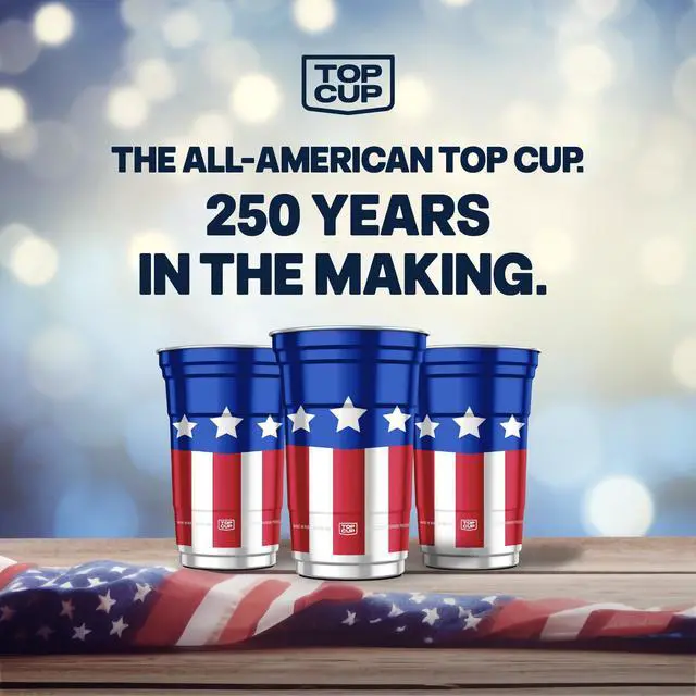Alt view image 2 of 7 - America's 250th Birthday 20 oz Reusable Aluminum Party Cups 20 Count | Durable, Reusable & Recyclable, Made in USA
