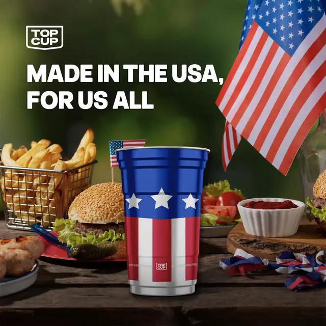 Alt view image 5 of 7 - America's 250th Birthday 20 oz Reusable Aluminum Party Cups 20 Count | Durable, Reusable & Recyclable, Made in USA