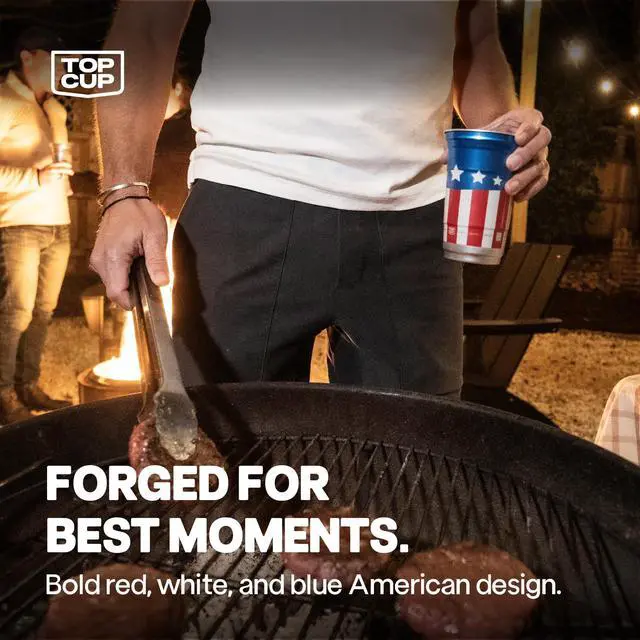 Alt view image 7 of 7 - America's 250th Birthday 20 oz Reusable Aluminum Party Cups 20 Count | Durable, Reusable & Recyclable, Made in USA
