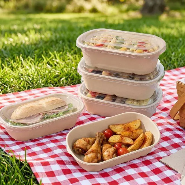 Alt view image 6 of 7 - 50Pack 32 oz Disposable Meal Prep Containers Disposable Food Containers with Lids To Go Salad Bowls with lids for Lunch Pasta, Burrito, LeftoversPicnic