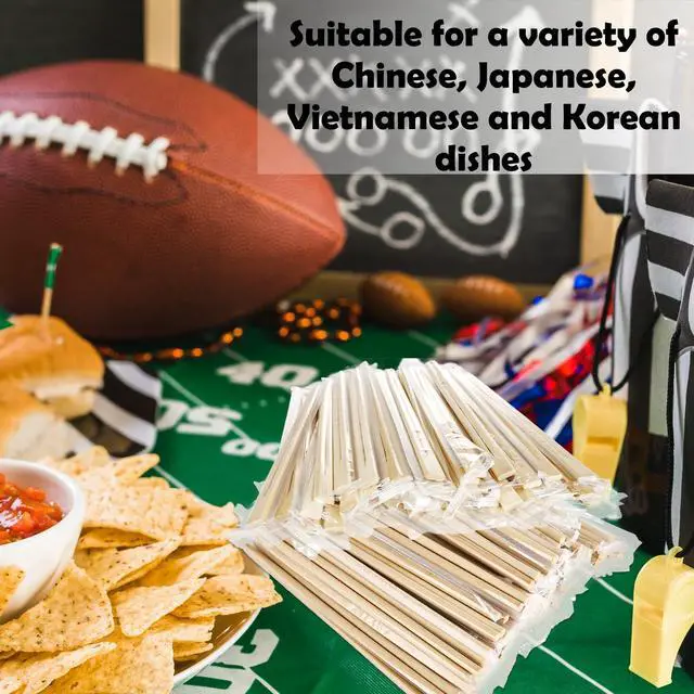 Alt view image 3 of 7 - 500 Pairs Bamboo Disposable Chopsticks 8.3 Inch Clear Individually Wrapped Wooden Chopsticks Bulk for Restaurants Takeout Sushi Noodles