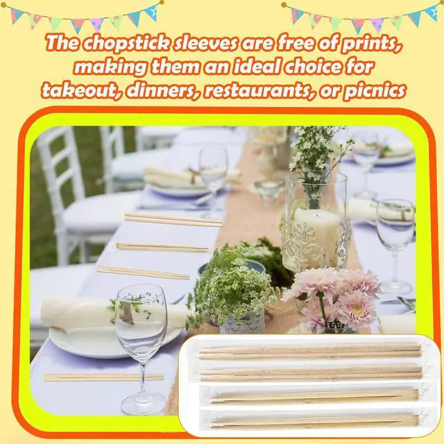 Alt view image 7 of 7 - 500 Pairs Bamboo Disposable Chopsticks 8.3 Inch Clear Individually Wrapped Wooden Chopsticks Bulk for Restaurants Takeout Sushi Noodles
