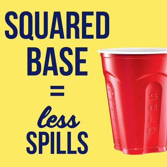 Alt view image 4 of 7 - Cup Company Red Squared Plastic Party, 18 Ounce, 200 Count, 50 Count (Pack of 4)