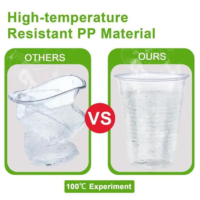 Alt view image 3 of 7 - 500 Pack 9 oz Plastic Cups, Disposable Drinking Cups, Water Cups Plastic Clear Cups for Party, Wedding, Graduation, Travel, Holiday, Events, Birthday,Cold,Hot