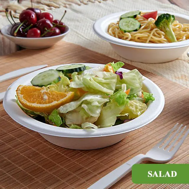 Alt view image 4 of 7 - 200 Pack 12 OZ Paper Bowls, Disposable Compostable Bulk, Eco-friendly Bagasse, Heavy-duty Bowls Perfect for Milk Cereals, Snacks, Salads