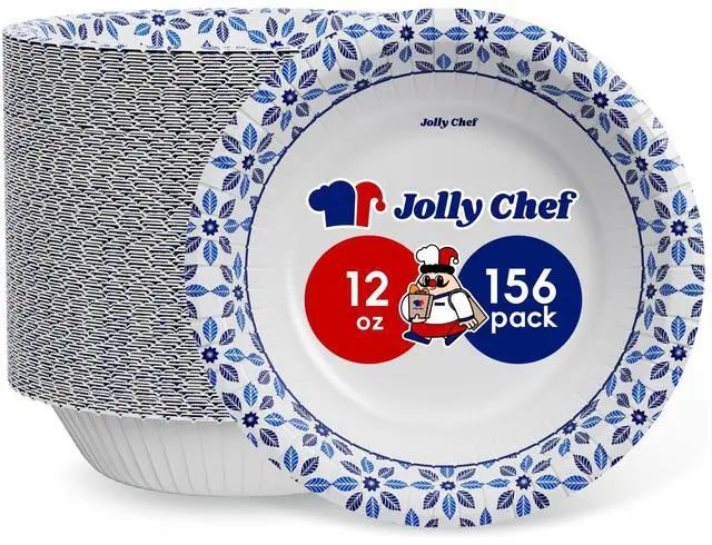 Main image of 156 Count Paper Bowls 12 oz Soak Proof, Heavy Duty Printed Disposable Small Bowls Bulk for Dinner or Thanksgiving