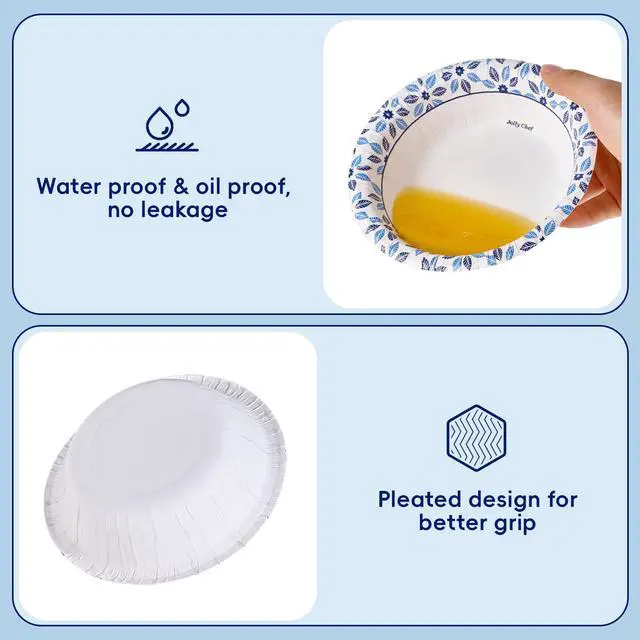 Alt view image 3 of 7 - 156 Count Paper Bowls 12 oz Soak Proof, Heavy Duty Printed Disposable Small Bowls Bulk for Dinner or Thanksgiving