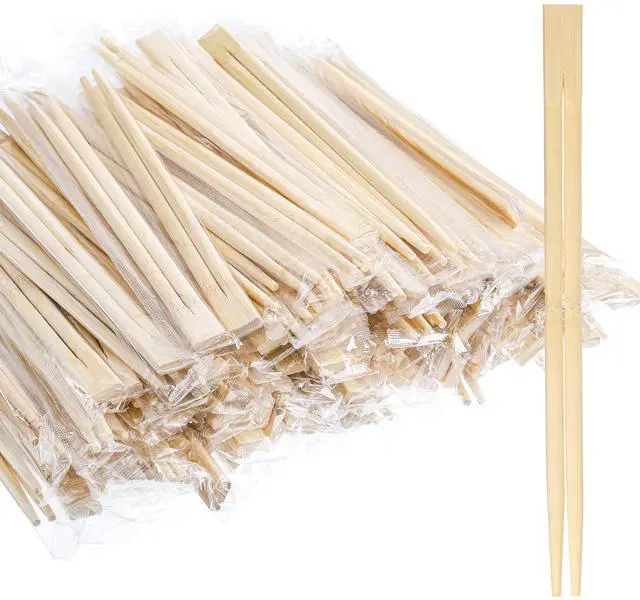 Main image of 360 Pairs Disposable Bamboo Chopsticks, Individually Wrapped Chopstick Bulk for Take-Out Orders, Restaurants, Picnics, Clear Sleeve Film