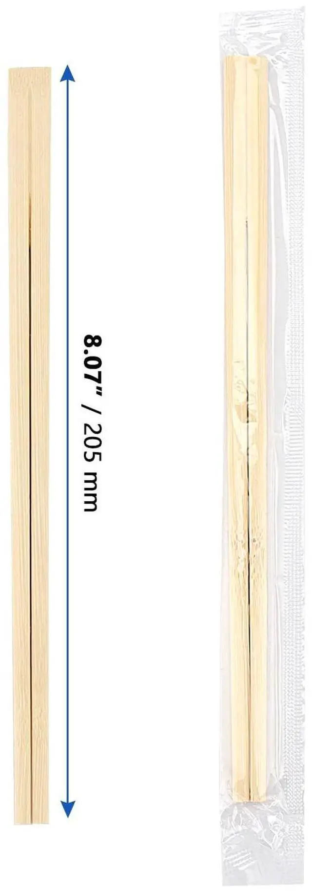 Alt view image 2 of 7 - 500 Pairs 8 Inch Disposable Chopsticks, 20cm Bamboo Chopsticks Bulk, Chinese Wood Chop Sticks for Eating, Catering, Takeaway