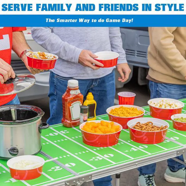 Alt view image 4 of 6 - Red Party Cup Bowls - 50 Small Disposable Plastic Bowls