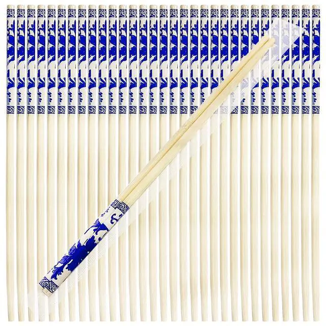 Alt view image 5 of 7 - 200 Pairs 9 Inch Disposable Chopsticks, Separated Sleeved Individually Wrapped Disposable Bamboo Chopsticks, Bamboo Wooden for Noodles, Sushi, Asian Food