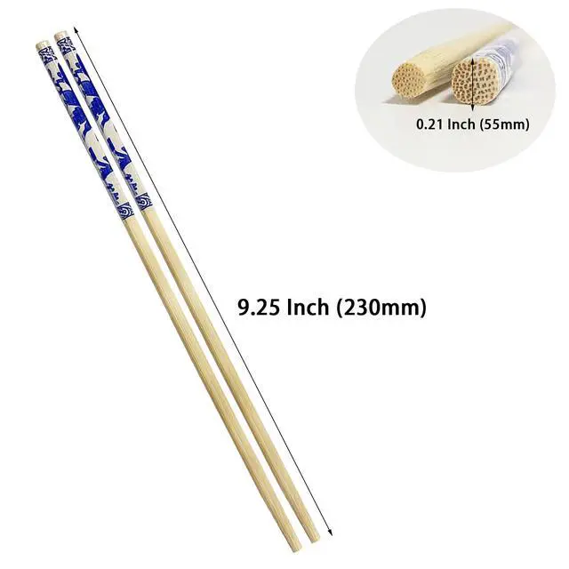 Alt view image 2 of 7 - 200 Pairs 9 Inch Disposable Chopsticks, Separated Sleeved Individually Wrapped Disposable Bamboo Chopsticks, Bamboo Wooden for Noodles, Sushi, Asian Food