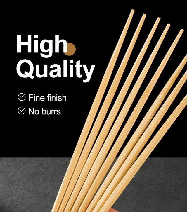 Alt view image 6 of 7 - 100Pairs Bamboo Chopsticks Disposable | Japanese | Sushi | Separated | Non Slip | Pointed Chopsticks-9.45in