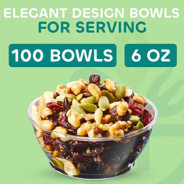 Alt view image 3 of 7 - Clear Mini Plastic Bowls - (Bulk 100 Pack) 6 Oz Disposable Premium Hard Plastic Dessert Bowls for Serving, Weddings, Catering, Parties, Salsa, Home or Event Party Supplies