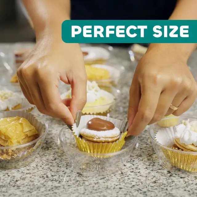 Alt view image 7 of 7 - Clear Mini Plastic Bowls - (Bulk 100 Pack) 6 Oz Disposable Premium Hard Plastic Dessert Bowls for Serving, Weddings, Catering, Parties, Salsa, Home or Event Party Supplies
