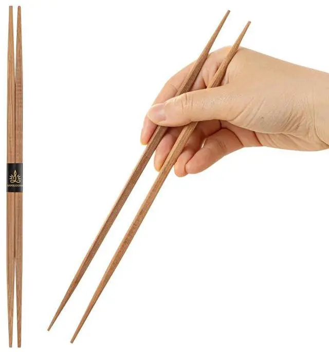 Main image of Bambuddha 9.5 Inch To Go Chopsticks, 100 Durable Bamboo Chopsticks - With Paper Band, Brown Bamboo Premium Chopsticks, For All Kinds Of Foods, Ideal For Cafes And Restaurants