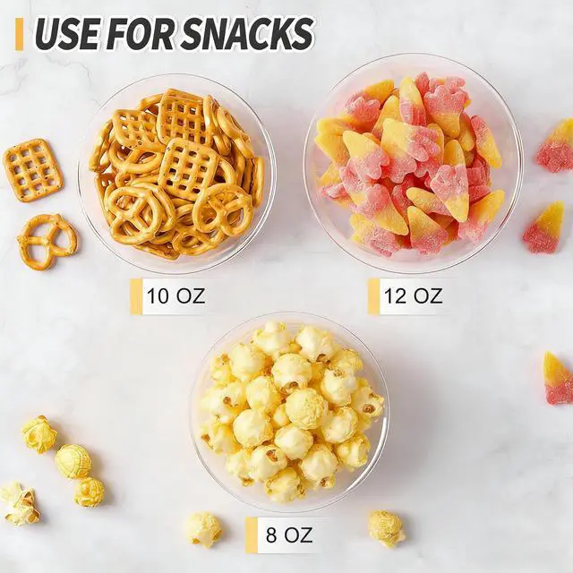 Alt view image 6 of 7 - 12 oz Small Clear Plastic Bowls, 50 Pack Disposable Hard Plastic Party Serving Bowls for Salads, Ice Creams, Fruit, Desserts, Parfaits, Snacks