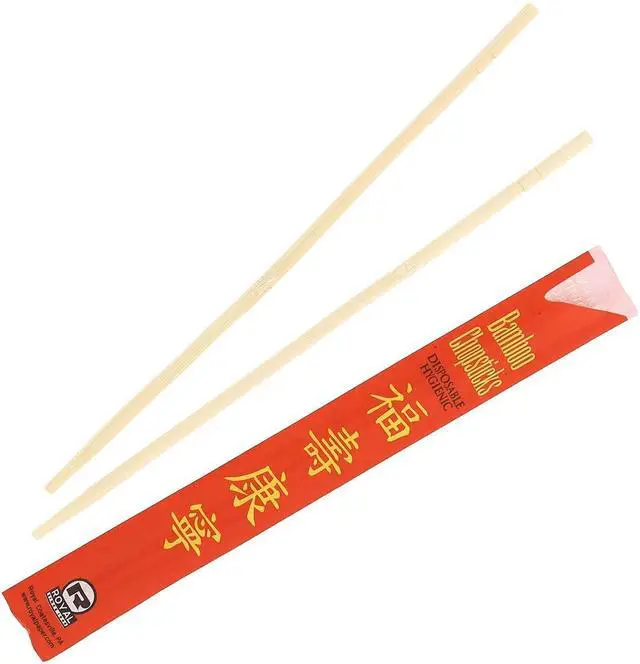 Main image of Premium Disposable Bamboo Chopsticks Sleeved and Separated (Bag of 200 Pair)