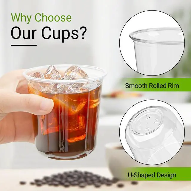 Alt view image 3 of 7 - 12 oz Disposable Stemless Wine Glasses, 50 Pcs Crystal Plastic Cocktail Cups Clear Round Bottom Cold Drinking Party Glasses for Wedding Gathering Birthday Meeting (Clear)