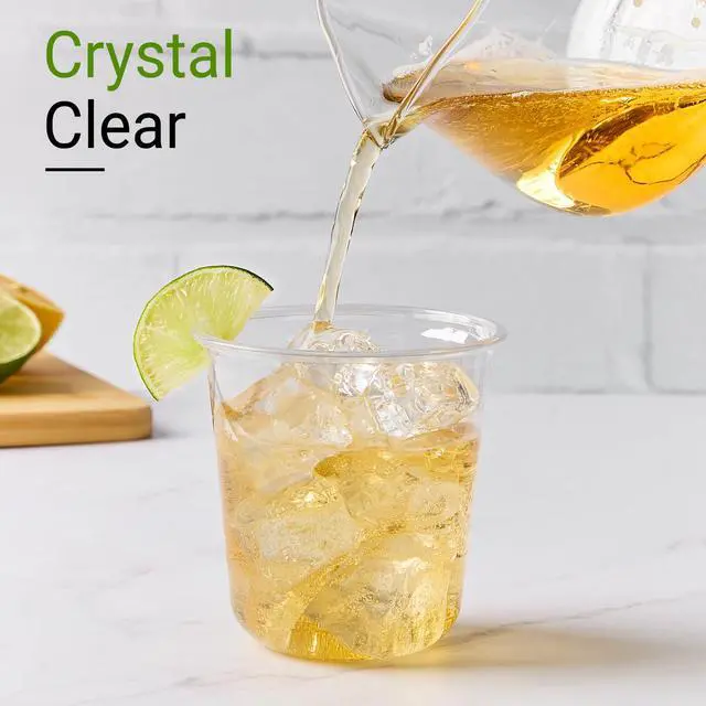 Alt view image 4 of 7 - 12 oz Disposable Stemless Wine Glasses, 50 Pcs Crystal Plastic Cocktail Cups Clear Round Bottom Cold Drinking Party Glasses for Wedding Gathering Birthday Meeting (Clear)