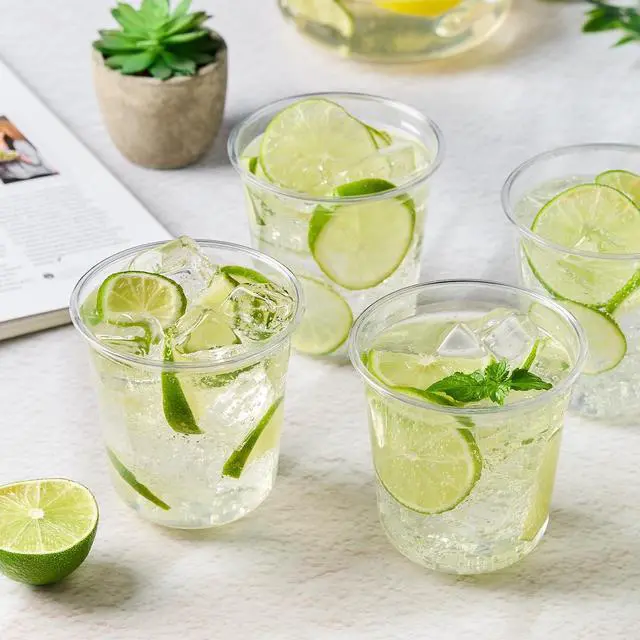Alt view image 5 of 7 - 12 oz Disposable Stemless Wine Glasses, 50 Pcs Crystal Plastic Cocktail Cups Clear Round Bottom Cold Drinking Party Glasses for Wedding Gathering Birthday Meeting (Clear)
