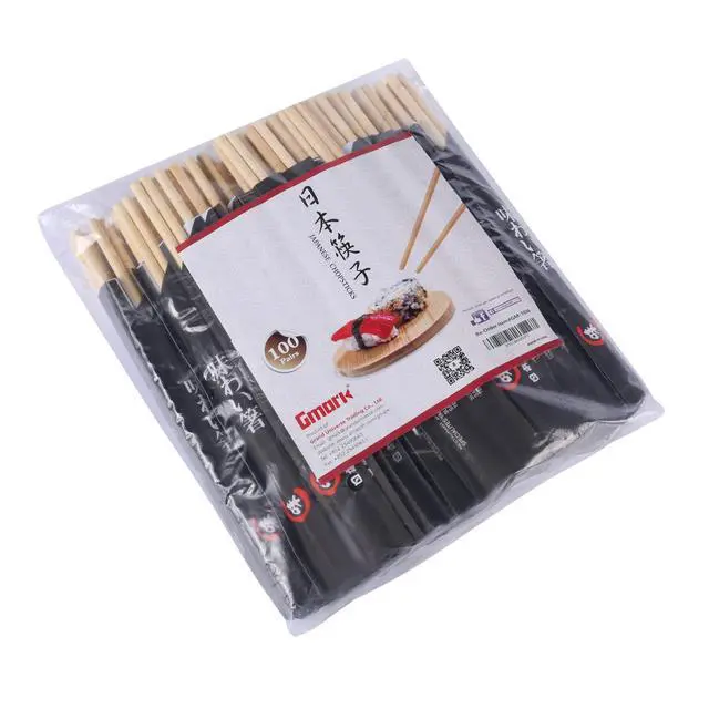 Alt view image 2 of 5 - Disposable Chopsticks Pack of 100 Pair, 9" Japanese Style Sleeved Sushi Chopsticks by Gmark GM1038