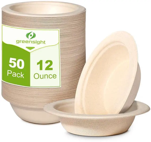Main image of 12oz Small Paper Bowls Disposable, 50 Pack Compostable Bowls, Eco-Friendly Biodegradable Bowls Made Of Sugarcane, Heavy Duty Serving Bowls For Ice Cream, Chili And Dessert