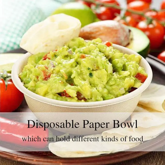 Alt view image 4 of 7 - 100 Pack 12 oz Disposable Paper Bowls, Heavy Duty Compostable, Eco-friendly Bagasse Bowls for Parties, Restaurants, Catering
