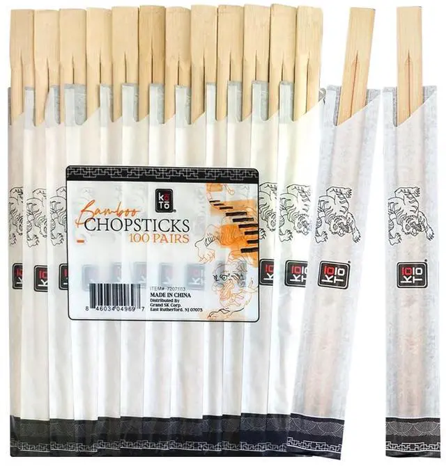 Main image of Premium Disposable Bamboo Chopsticks - 100 Pairs Individually Wrapped | Splinter-Free & Compostable | Perfect for Sushi, Ramen, Takeout & Restaurant Use