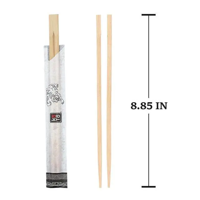 Alt view image 2 of 7 - Premium Disposable Bamboo Chopsticks - 100 Pairs Individually Wrapped | Splinter-Free & Compostable | Perfect for Sushi, Ramen, Takeout & Restaurant Use