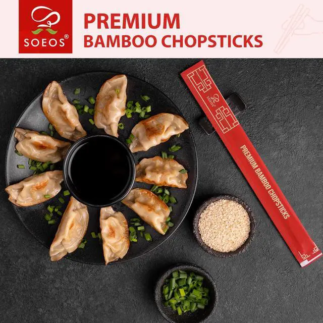 Alt view image 3 of 7 - Chopsticks Disposable, Approx. 100 Sets, UV Treated Premium Disposable Chopsticks Individually Wrapped, Wooden Chopsticks Best for Japanese Sushi & Asian Dishes