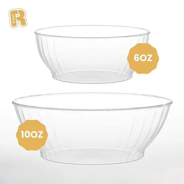 Alt view image 5 of 6 - 6 Oz Clear Plastic Small Bowls - 50 Pack Disposable Heavy Duty Dessert Bowls With Ice Cream and Salsa (6 OZ, 50 Count)
