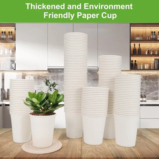 Alt view image 4 of 7 - Coffee Cups, 120 Pack 8 Oz Paper Cups, Disposable Paper Coffee Cups 8 Oz, Hot White Water Cups, Disposable Cups for Juice Water Tea, Using for Party Home Office Travel