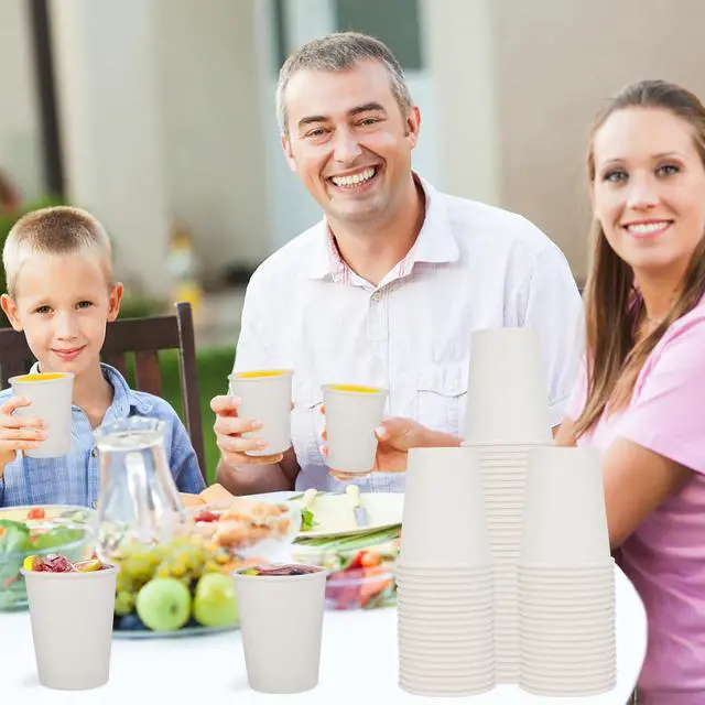 Alt view image 7 of 7 - Coffee Cups, 120 Pack 8 Oz Paper Cups, Disposable Paper Coffee Cups 8 Oz, Hot White Water Cups, Disposable Cups for Juice Water Tea, Using for Party Home Office Travel
