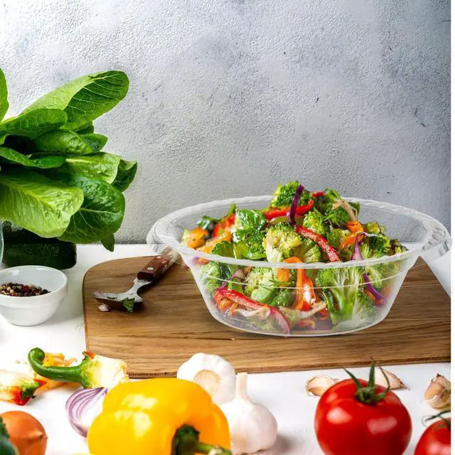 Alt view image 4 of 6 - 100 Count 12 Oz Clear Plastic Bowls - Microwavable Clear Bowls - Strong Heavy Duty And Sturdy Clear Disposable Plastic Bowls.