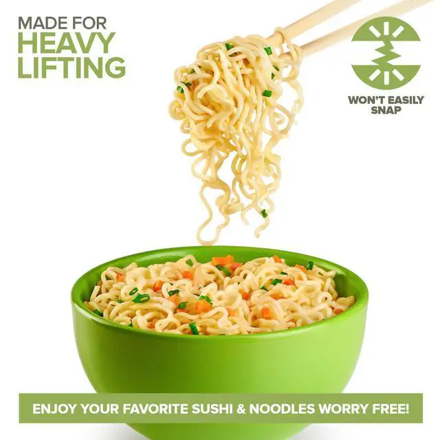 Alt view image 4 of 7 - Disposable Bamboo Chopsticks (100 Pack), Wooden Separated and Wrapped Chopsticks for Chinese Food, Sushi, Takeout and Delivery
