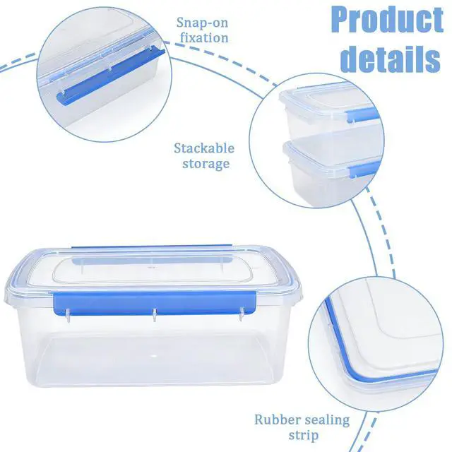 Alt view image 2 of 7 - 2 Pack Pizza Dough Proofing Box, 8 L/270 oz Clear Plastic Proofing Container with Dual-Latch Lid for Refrigerator Storage, Stackable Dough Tray, Large Pizza Storage Box for Home Bakers & Bread Makers