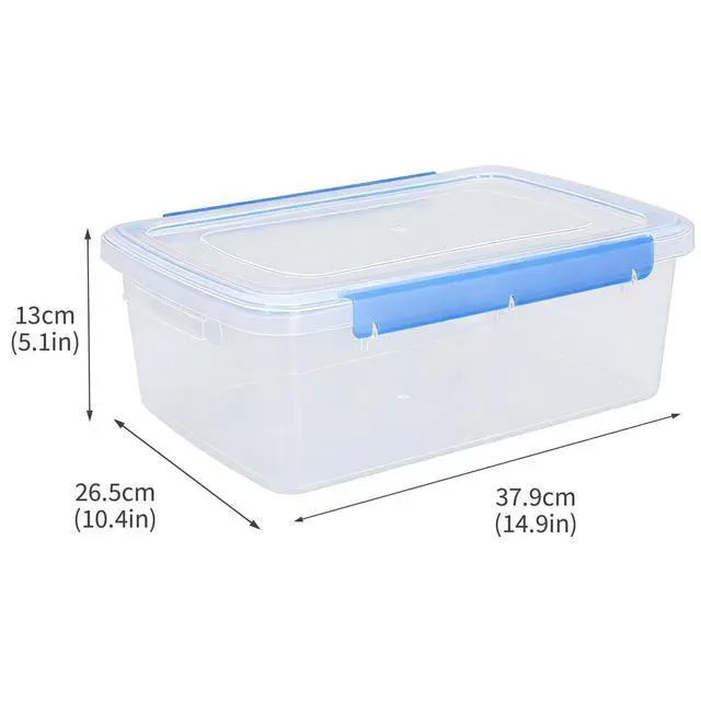 Alt view image 7 of 7 - 2 Pack Pizza Dough Proofing Box, 8 L/270 oz Clear Plastic Proofing Container with Dual-Latch Lid for Refrigerator Storage, Stackable Dough Tray, Large Pizza Storage Box for Home Bakers & Bread Makers