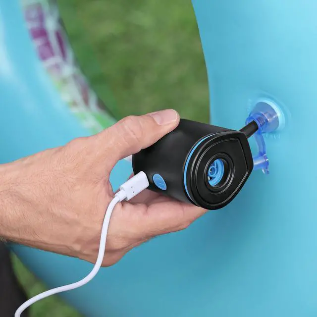 Alt view image 5 of 7 - Powertouch Pocket: USB Electric Air Pump - 3 Universal Valve Adaptors, Inflation-Deflation, Carry Pouch, Compact Handheld, 90 L/min Airflow