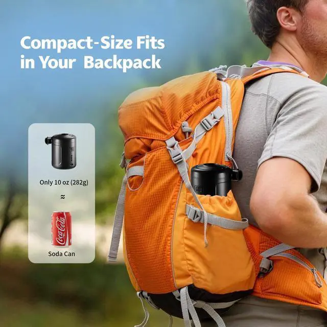 Alt view image 5 of 7 - Portable Air Pump for Inflatables, Rechargeable Air Mattress Pump, 400L/min Quick-Fill Inflate & Deflate, 6000mAh Battery Powered Pump for Air Beds, Pool Floats, Vacuum Storage Bags