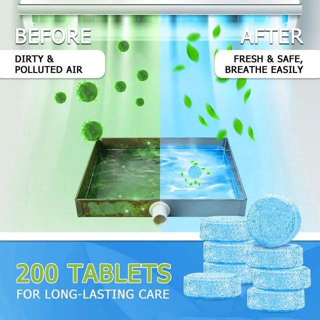 Alt view image 2 of 7 - AC Drain Line Cleaner (200 Count)- Prevents Odors, Keeps HVAC Drain Pan Clean,No-Residue, Water-Soluble, Fast-AC Line Cleaner For HVAC Window Units, Mini-Splits System Maintenance