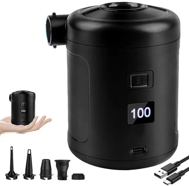 Main image of Portable Air Pump for Inflatables, 6000mAh Electric Air Mattress Pump with Digital Display, Fast Inflate & Deflate, 5 Air Nozzles for Air Mattress, Pool Floats, Camping, Vacuum Bags & Inflatable Beds