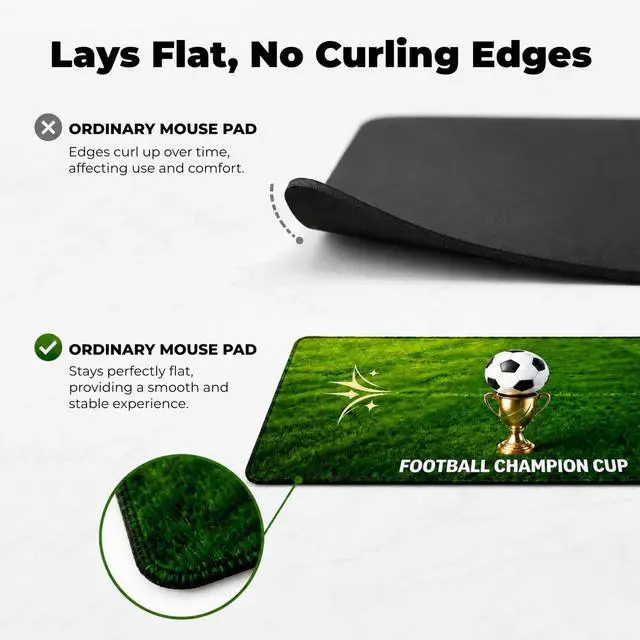 Alt view image 6 of 7 - XL Mouse Pad Desk Keyboard Mat 31.5x11.8, 3mm Thick Non-Slip Smooth