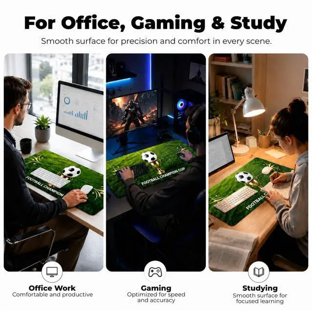 Alt view image 7 of 7 - XL Mouse Pad Desk Keyboard Mat 31.5x11.8, 3mm Thick Non-Slip Smooth